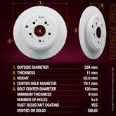ORIGINAL EQUIPMENT PRECISION: All brake rotors meet or exceed the manufacturing and quality standards of original equipment manufacturers (OEM)